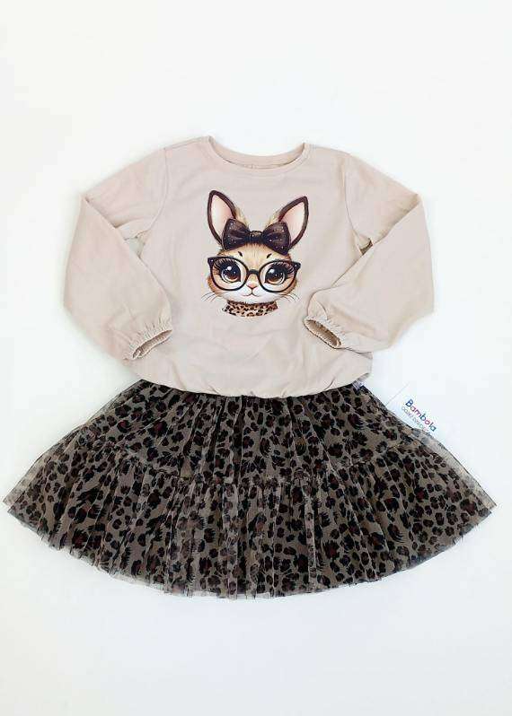 Komplet ze spódniczką KRÓLIK ROZMIARY 86/92-134/140