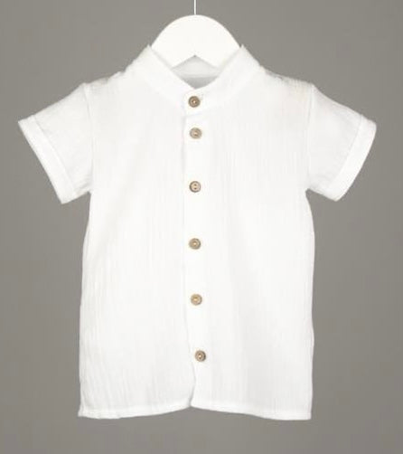 Muślinowa koszula z krótkim rękawem ROZMIARY 98-140 MROFI