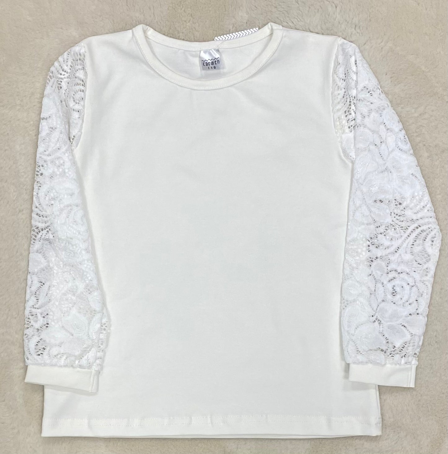 Bluzka z koronkowymi rękawami Rozmiary 110-164 CARMEN