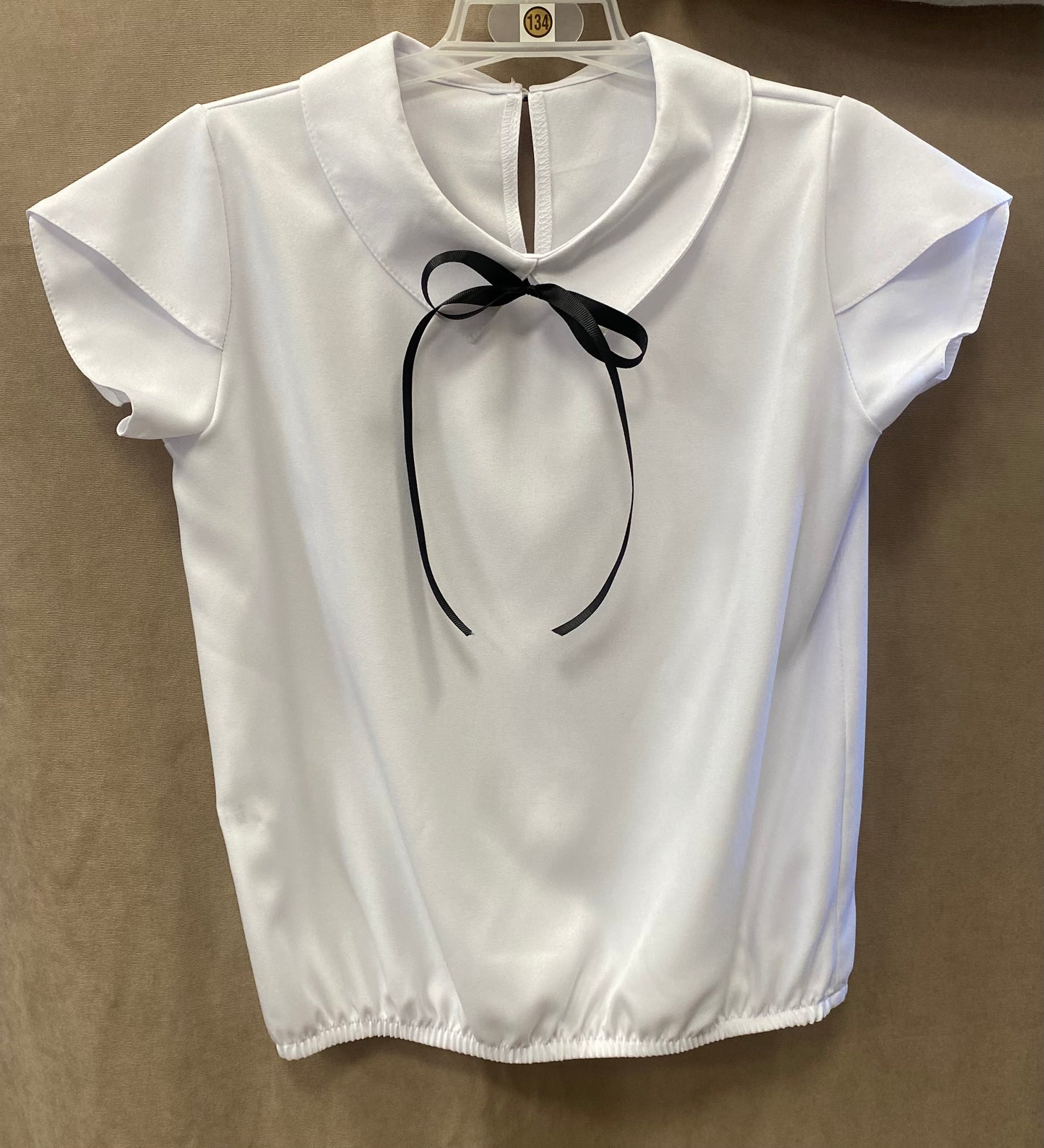 Biała bluzka krótki rękaw ROZMIARY 128-164