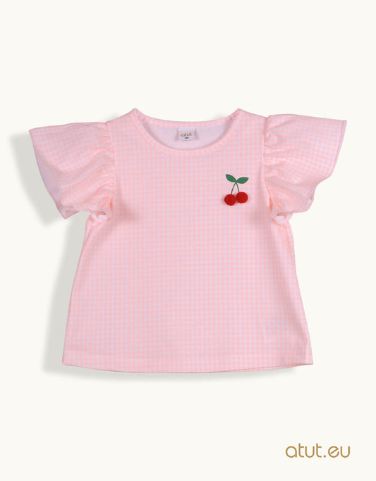 Bluzka z krótkim rękawem KRATKA ROZMIARY 98-122 ATUT