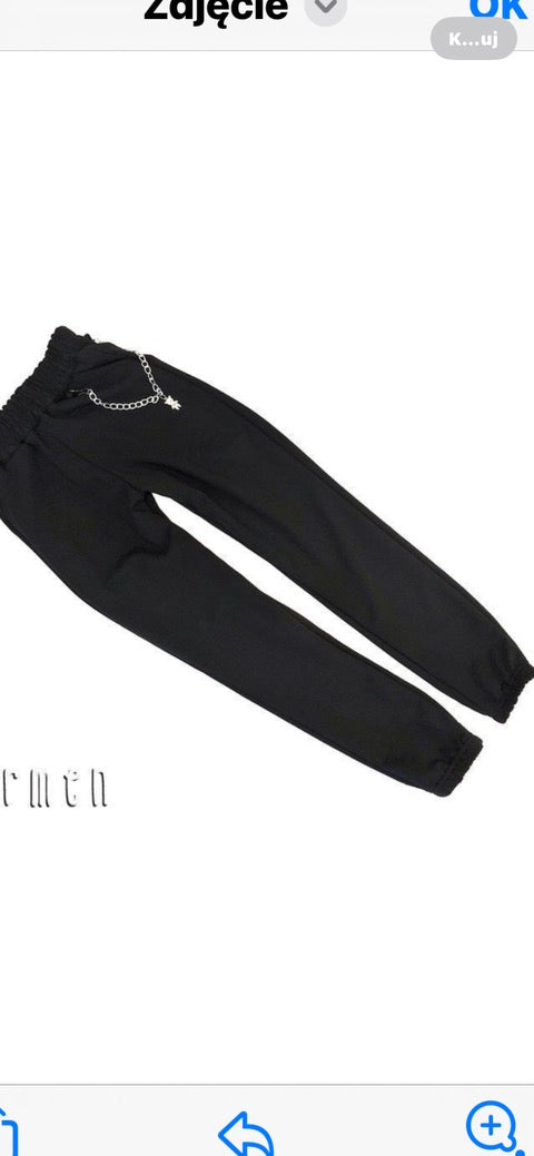 Spodnie z łańcuszkiem ocieplane ROZMIARY 128-170 CARMEN