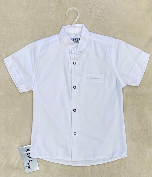 Biała koszula krótki rękaw stójka ROZMIARY 122-176 KADA