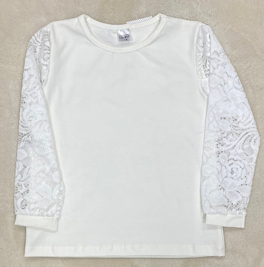 Bluzka z koronkowymi rękawami Rozmiary 110-164 CARMEN